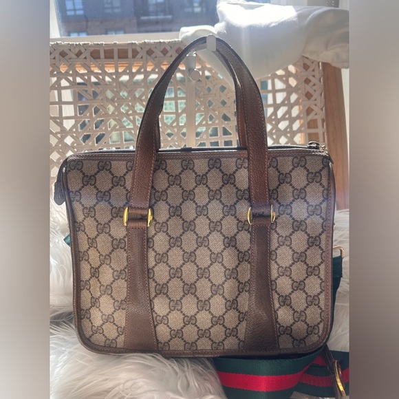 Gucci GG Supreme Ophidia Sherry Line crossbody tote Boston bag - Picture 7 of 16